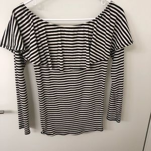 Off shoulder striped top